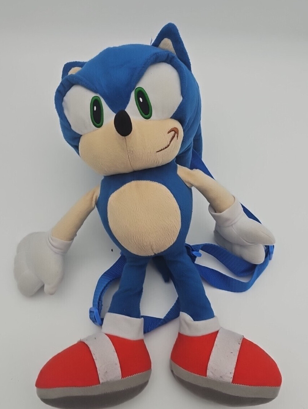 Sonic The Hedgehog Plush Backpack Mini Pocket Bag Straps 18" On The Go Stuffed